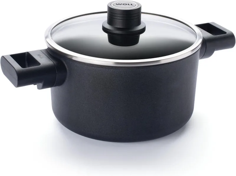 Kookpan met Deksel, ø 20 cm, 3 L, Gerecycled Aluminium, QXR Non Stick, Inductie by Woll in Black – product photo