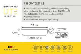 Vierkante koekenpan 22 cm von Woll in Grau – Produktfoto 4 von 5