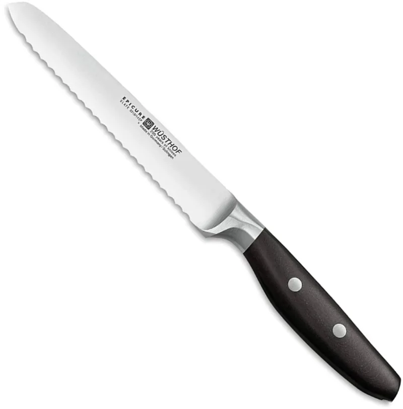 broodmes Epicure Slate 14 cm gekarteld de Wüsthof en Noir – photo produit