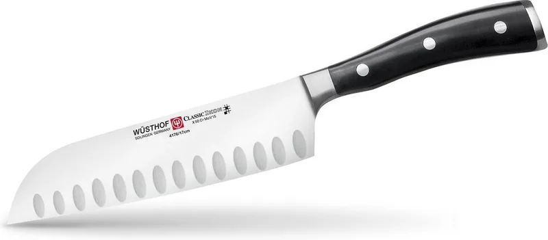 Classic Ikon Santoku met kuiltjes 17 cm fra Wüsthof i Sort – produktbillede