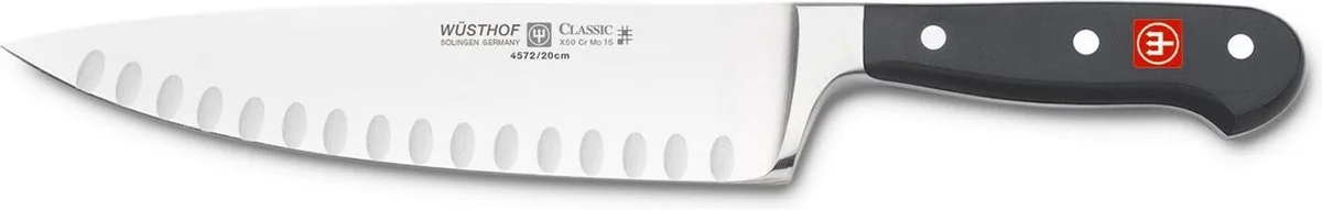 Classic Koksmes met kuiltjes 20cm 4572-20 de Wüsthof en Noir – photo produit