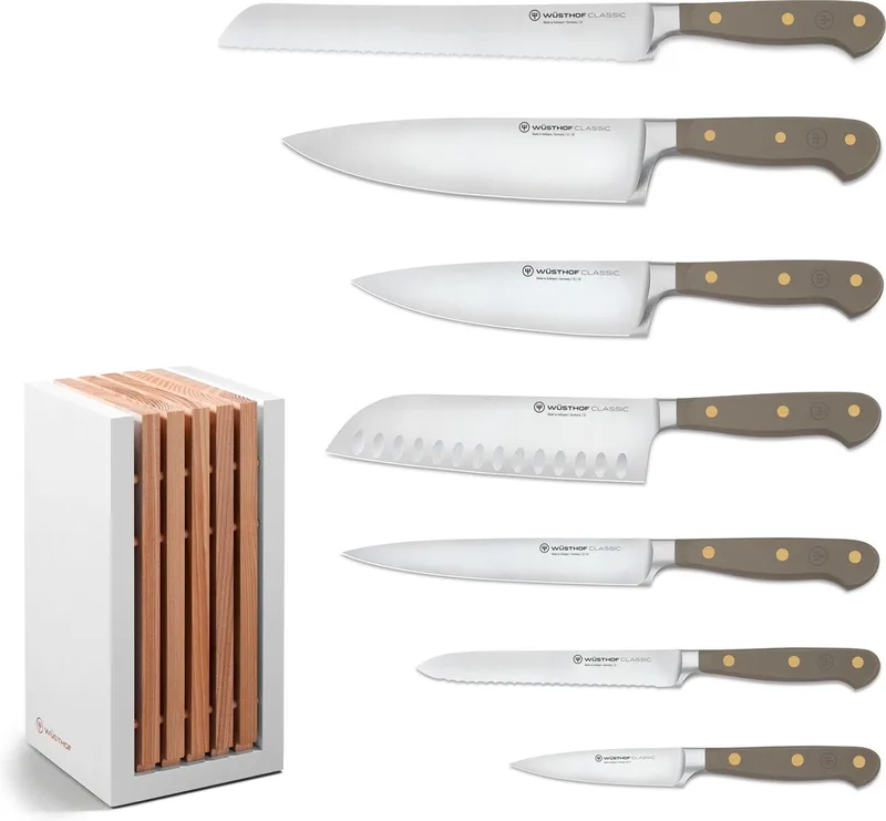 Classic messenblok 7-delig de Wüsthof en Velvet oyster – photo produit