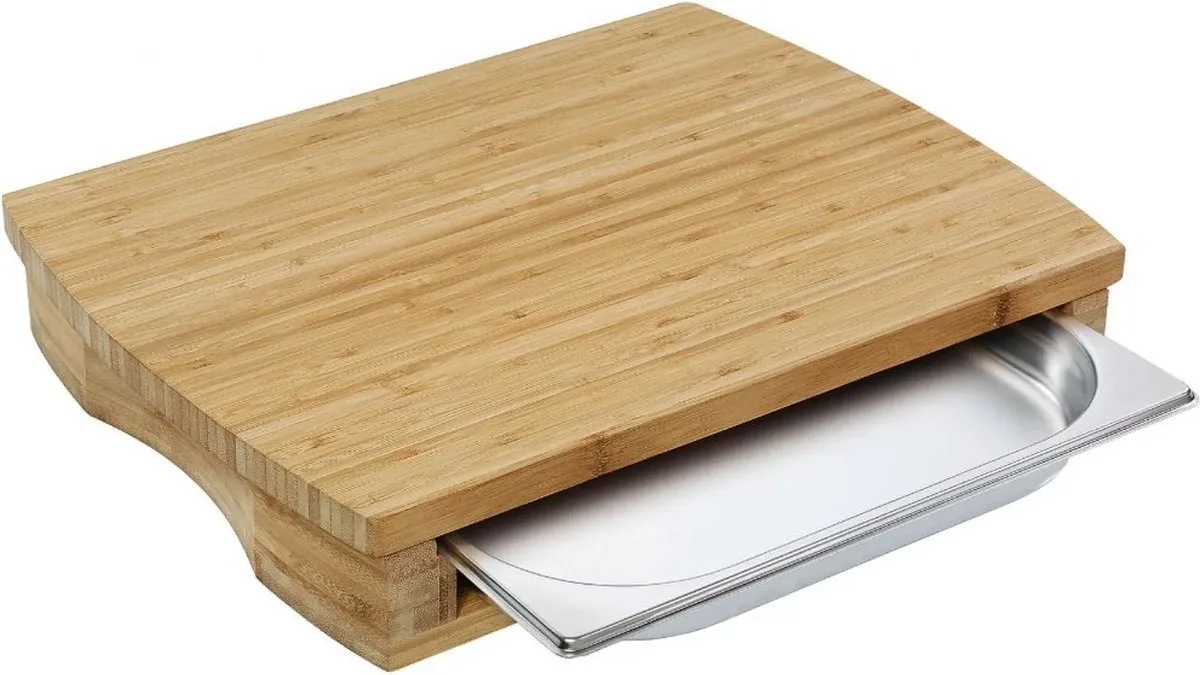snijplank bamboe - met opvangbakje - roestvrijstaal van Zassenhaus in Hout – productfoto