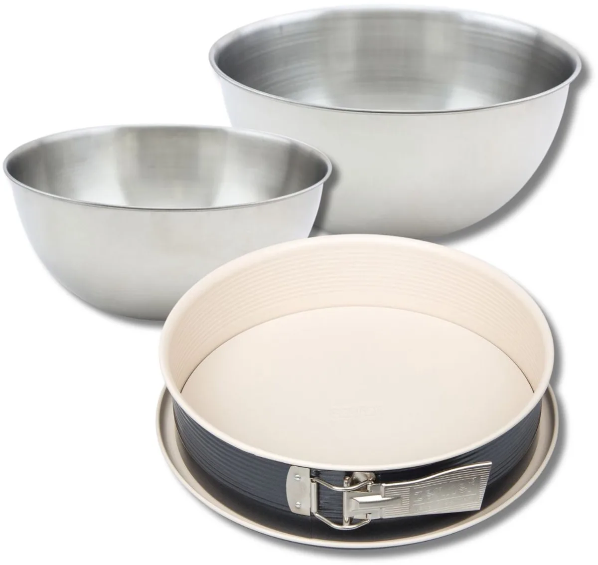Bakkerset met een springvorm van 27 cm, 2 mengkommen en 1 spatel Zenker van Zenker in Zwart, Wit – productfoto