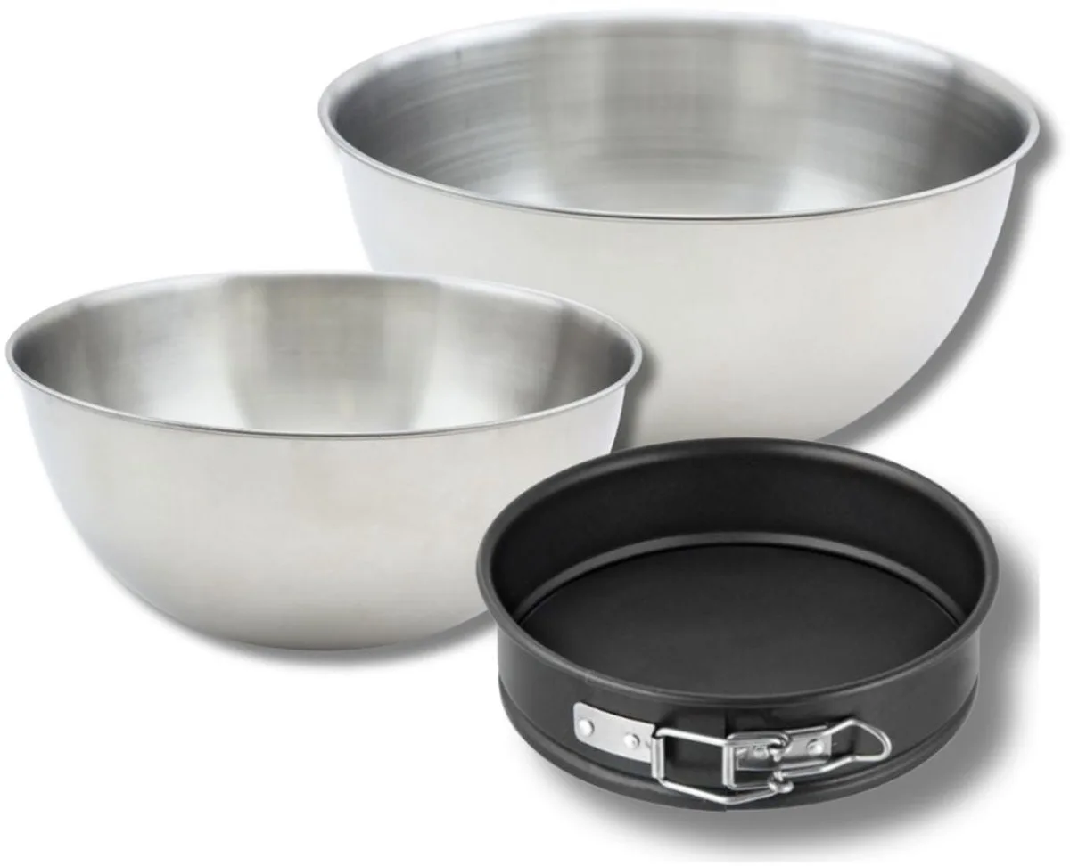 Bakkerset met mini taartvorm 16 cm, 2 mengkommen en 1 spatel Zenker fra Zenker i Sort – produktbillede