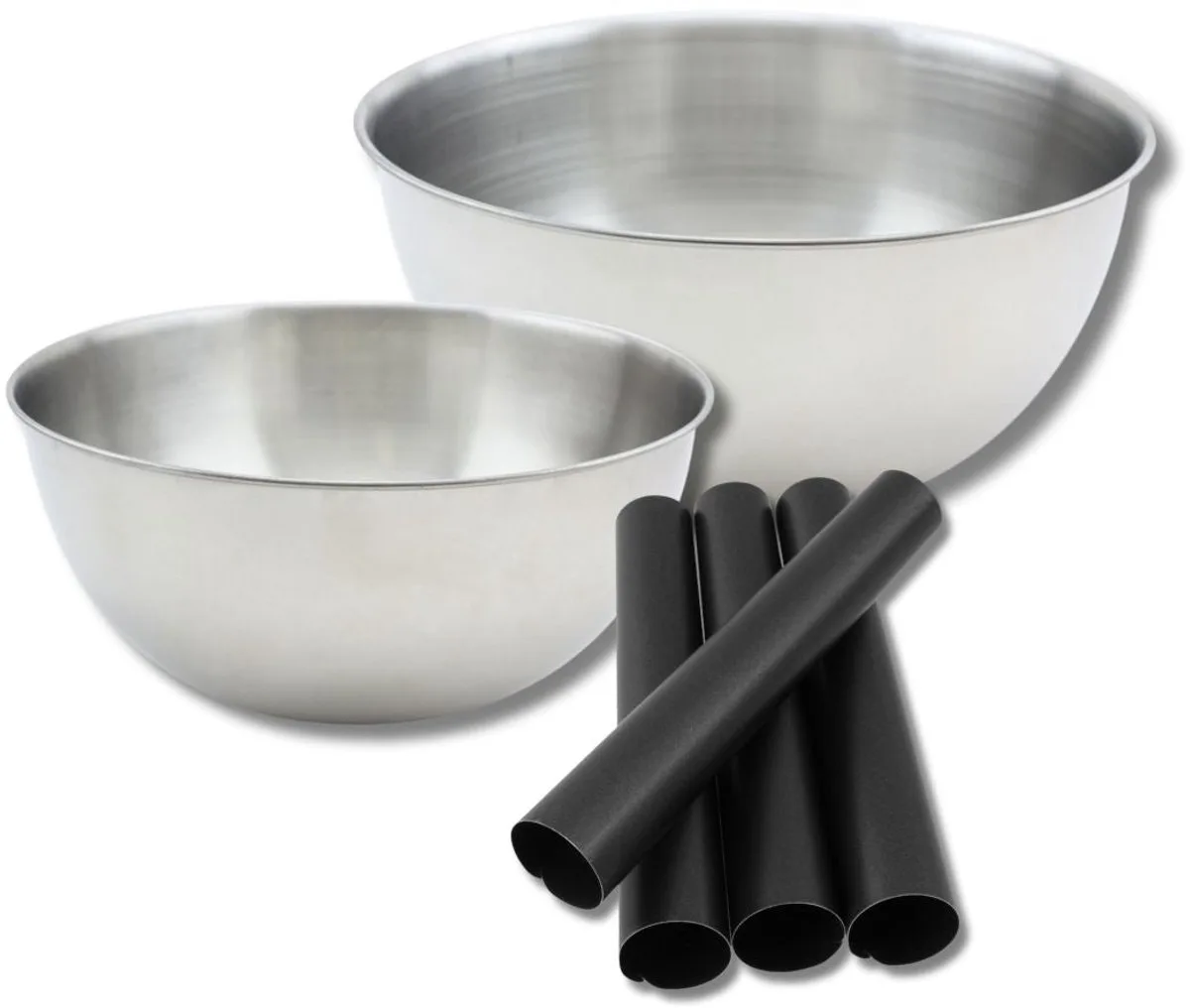 Bakset met 4 tulbandvormen van 13 cm, 2 mengkommen en 1 spatel Zenker van Zenker in Zwart – productfoto