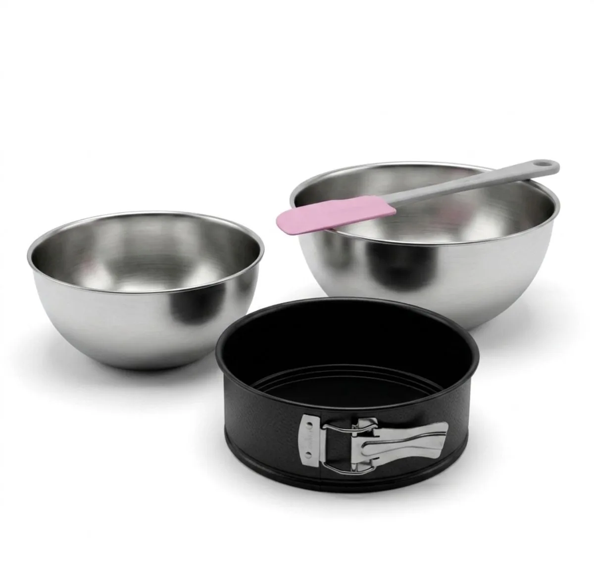 Bakset met mini taartvorm 18 cm, 2 mengkommen en 1 spatel Zenker fra Zenker i Sort – produktbillede