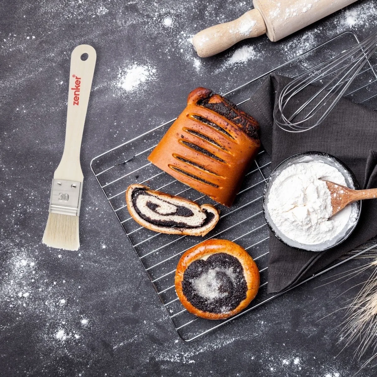 Keuken- en bakkwast 19 cm van natuurlijke haren Zenker by Zenker in Hout, Roestvrij staal, Beige – product photo
