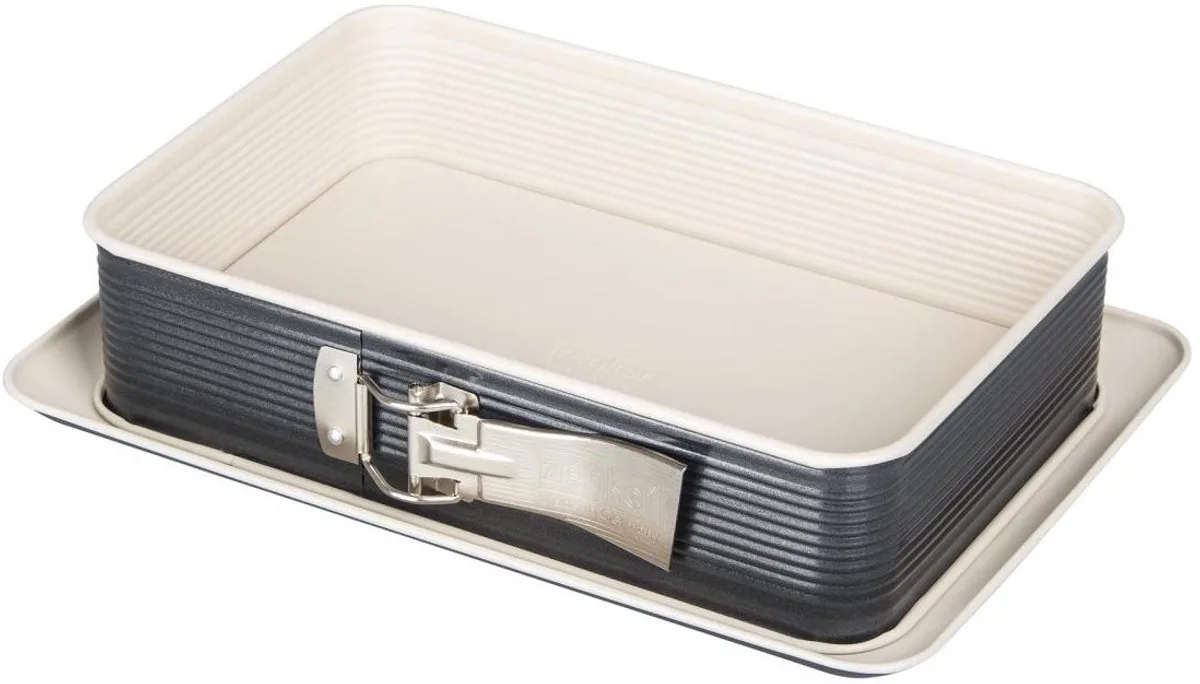 Rechthoekige springvorm 28 x 18 cm crème zwart Zenker Smart Pastry de Zenker en Blanc, Noir – photo produit