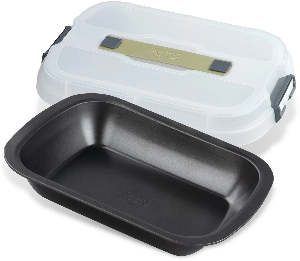 Rechthoekige taartvorm met deksel voor transport 34 x 24 cm Zenker Bake Click and Go från Zenker i Svart – produktbild