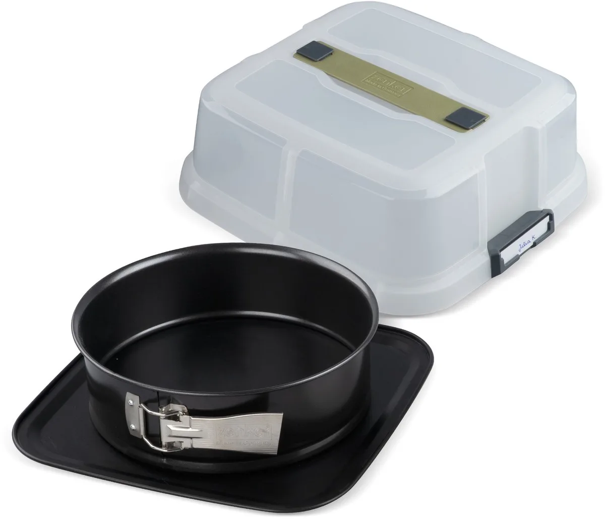 Ronde springvorm 23 cm met deksel voor transport Zenker Bake Click and Go fra Zenker i Sort – produktbillede