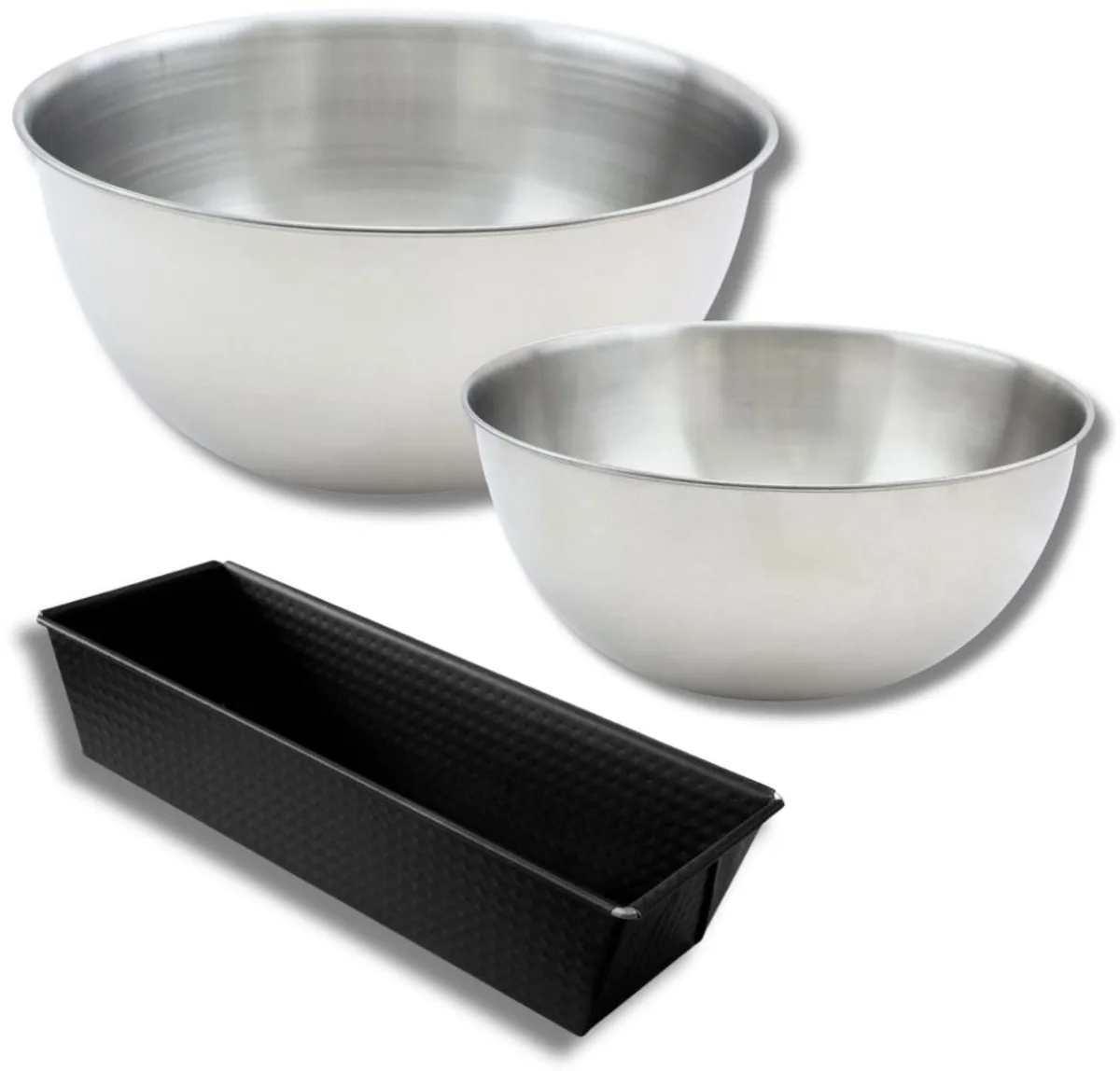 Set met 1 Cakevorm 25,5cm, 1 spatel Zenker en 2 mengkommen van roestvrij staal Fackelmann de Zenker en Noir – photo produit