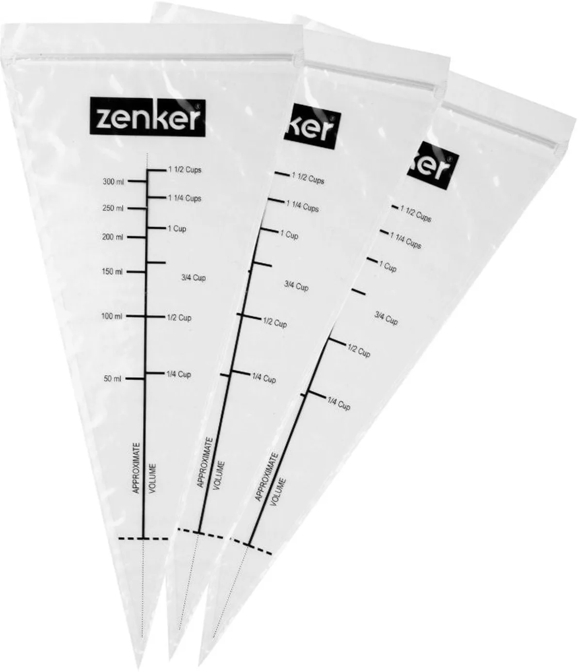 Set van 10 maatbekers met rits 30 cm Zenker Smart Pastry van Zenker in Transparant – productfoto