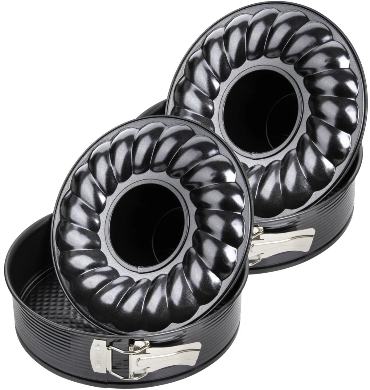 Set van 2 Bakvormen voor taart en savarin met dubbele bodem 28 cm Zenker Black Metallic by Zenker in Black – product photo