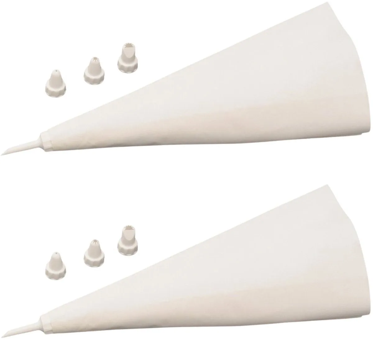 Set van 2 herbruikbare spuitzakken en 4 plastic spuitmondjes 31 cm Zenker Smart Pastry von Zenker in Weiß – Produktfoto