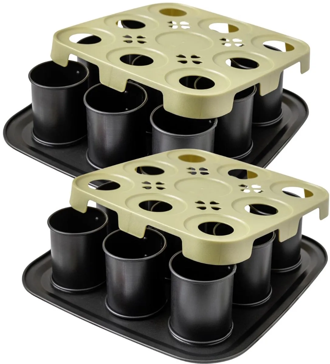 Set van 2 individuele cakevormen 9 holtes met deksel 29 x 29 cm Zenker Bake Click and Go von Zenker in Schwarz – Produktfoto