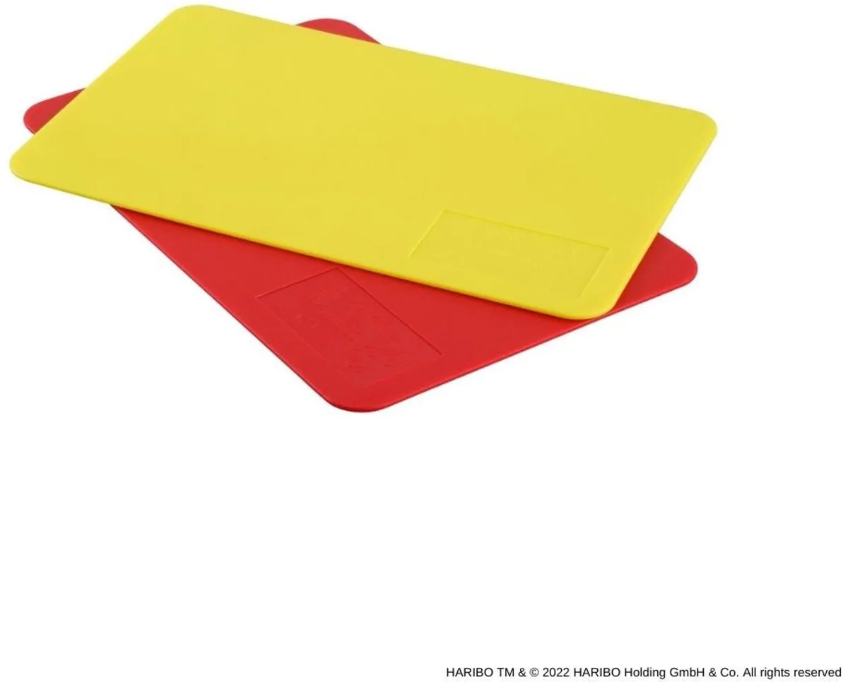 Set van 2 snijplanken van kunststof 24,5 x 16 cm Zenker Haribo by Zenker in Yellow, Red – product photo