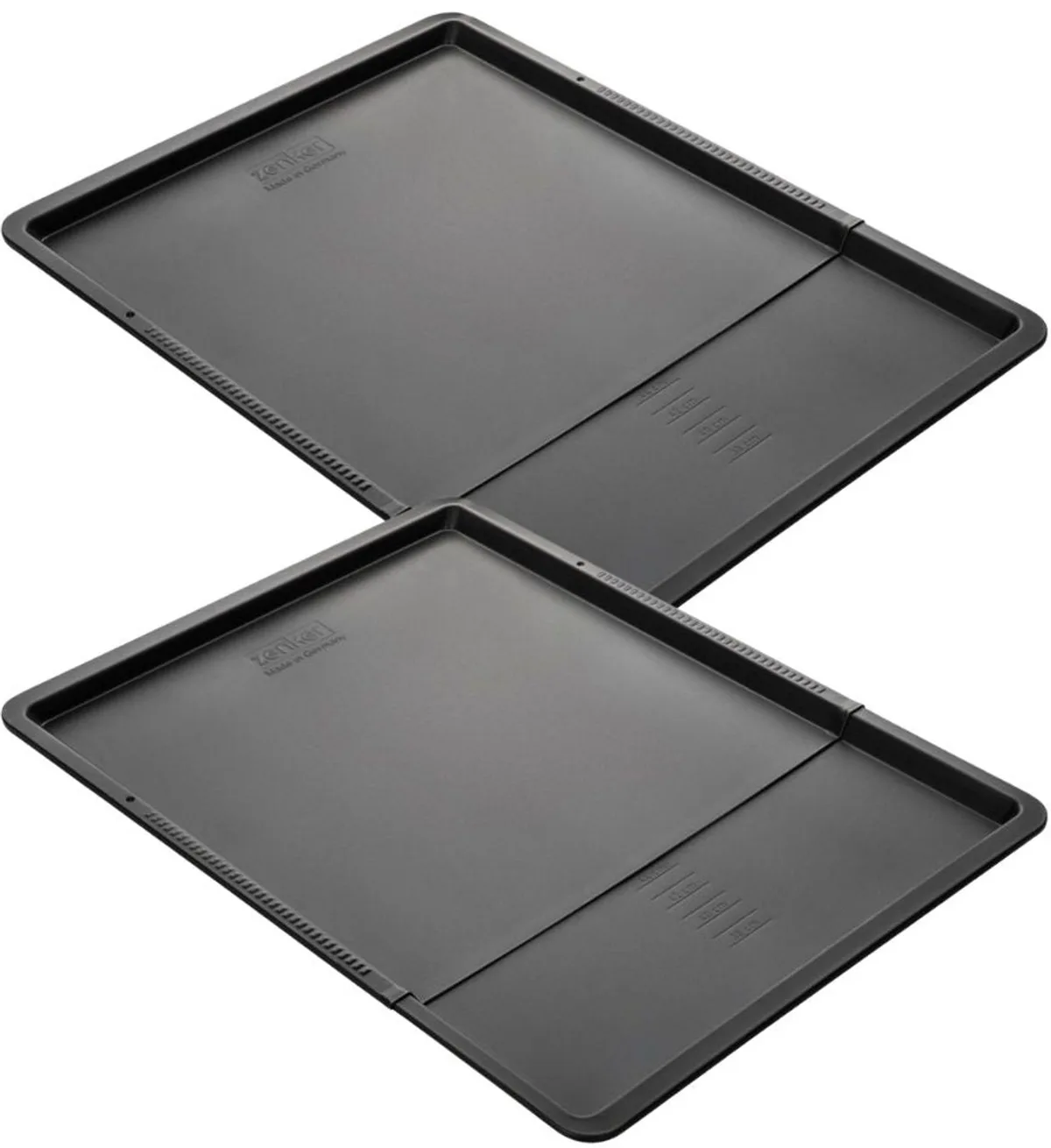 Set van 2 Uitbreidbare bakplaten van 37 tot 52 x 33 cm Zenker Black Metallic de Zenker en Noir – photo produit