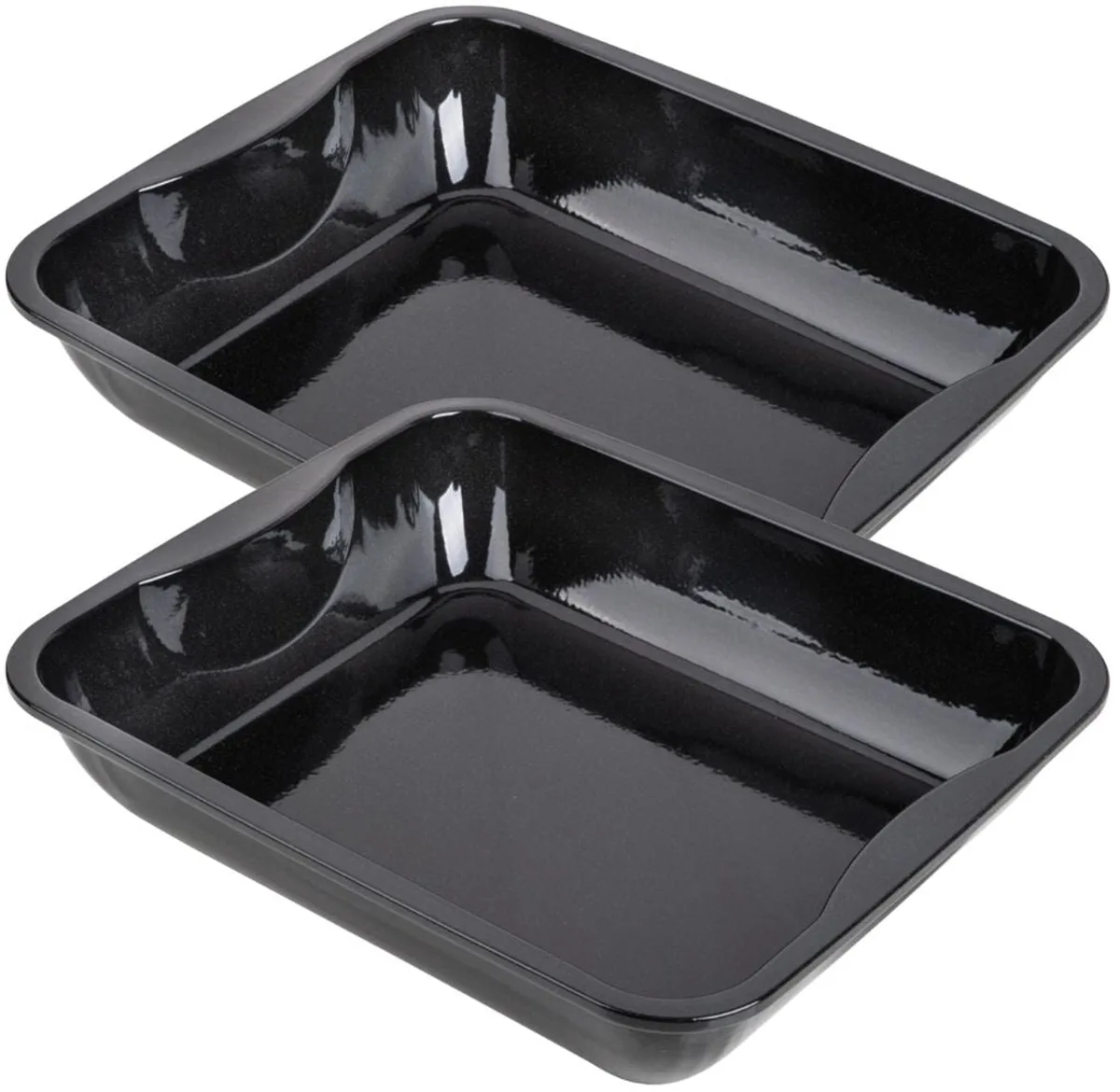 Set van 2 XXL rechthoekige ovenschaal van geëmailleerd staal 40 x 34 cm Zenker Special cooking de Zenker en Noir – photo produit