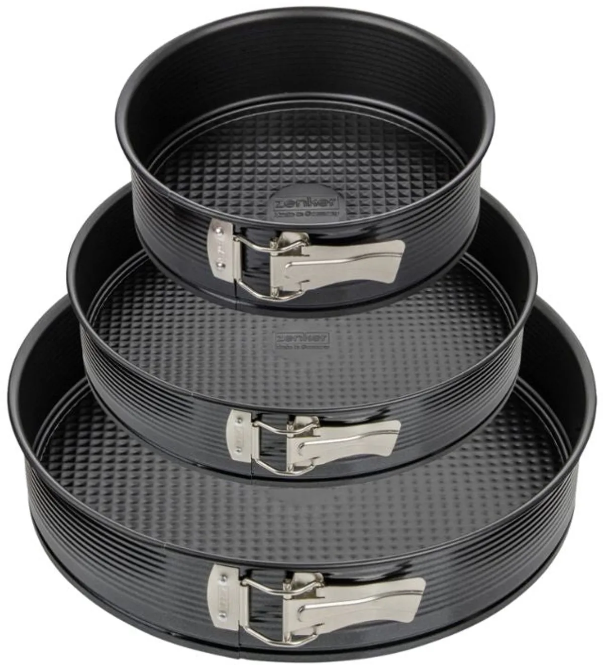 Set van 3 ronde springvormen van 20 cm, 24 cm en 28 cm Zenker Black Metallic de Zenker en Noir – photo produit