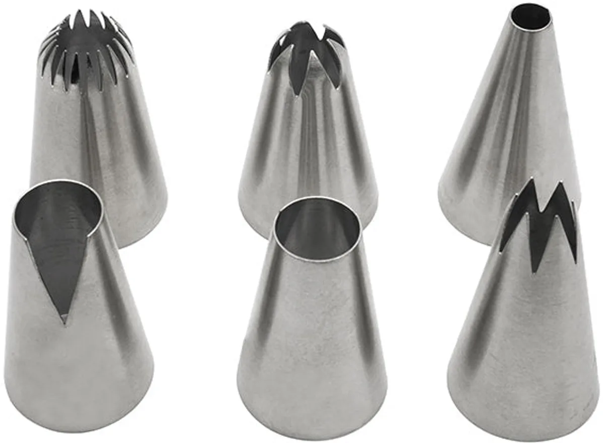 Set van 6 grote roestvrijstalen spuitmondjes Zenker Smart Pastry by Zenker in Grey – product photo