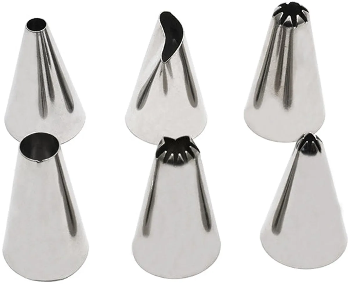 Set van 6 kleine roestvrijstalen spuitmondjes Zenker Smart Pastry von Zenker in Grau – Produktfoto