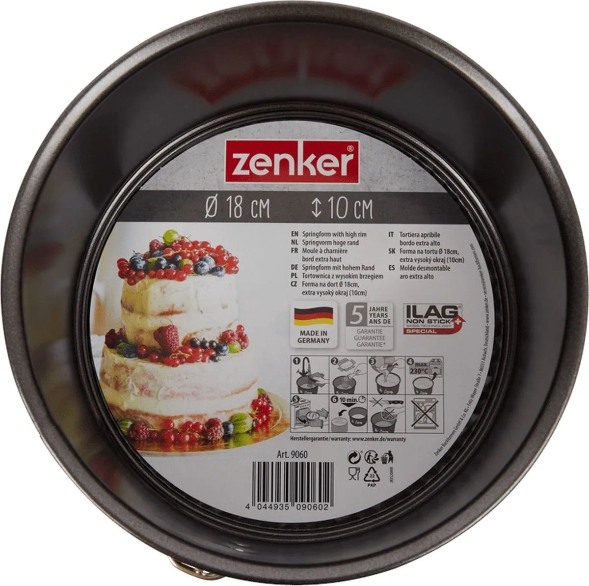 Springvorm - Antiaanbaklaag - Ø 18cm by Zenker in Black – product photo