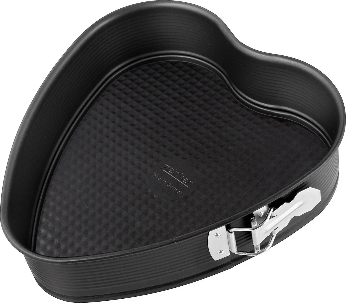 Springvorm bakblik 24 x 28 cm vorm hart pure van Zenker in Zwart – productfoto