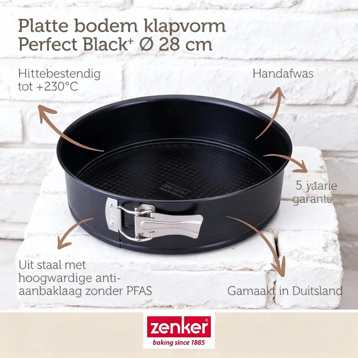 Springvorm met scharnier 28 cm Zenker PerfectBack+ van Zenker in Zwart – productfoto