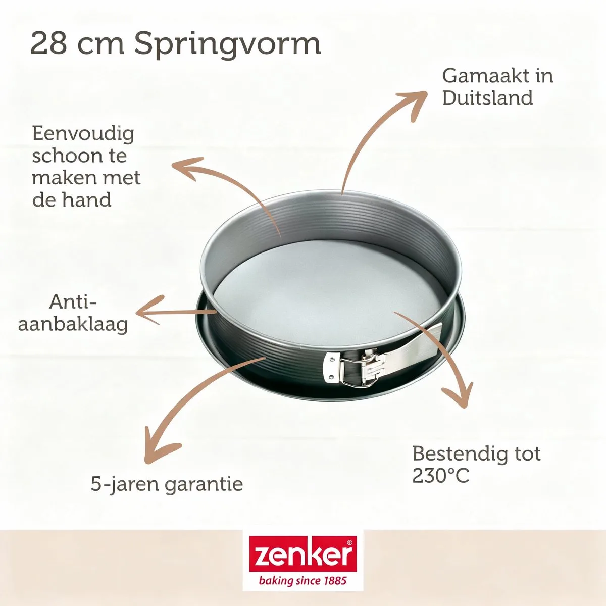 Springvorm met scharnier van staal 28 cm Zenker Energy de Zenker en Gris – photo produit