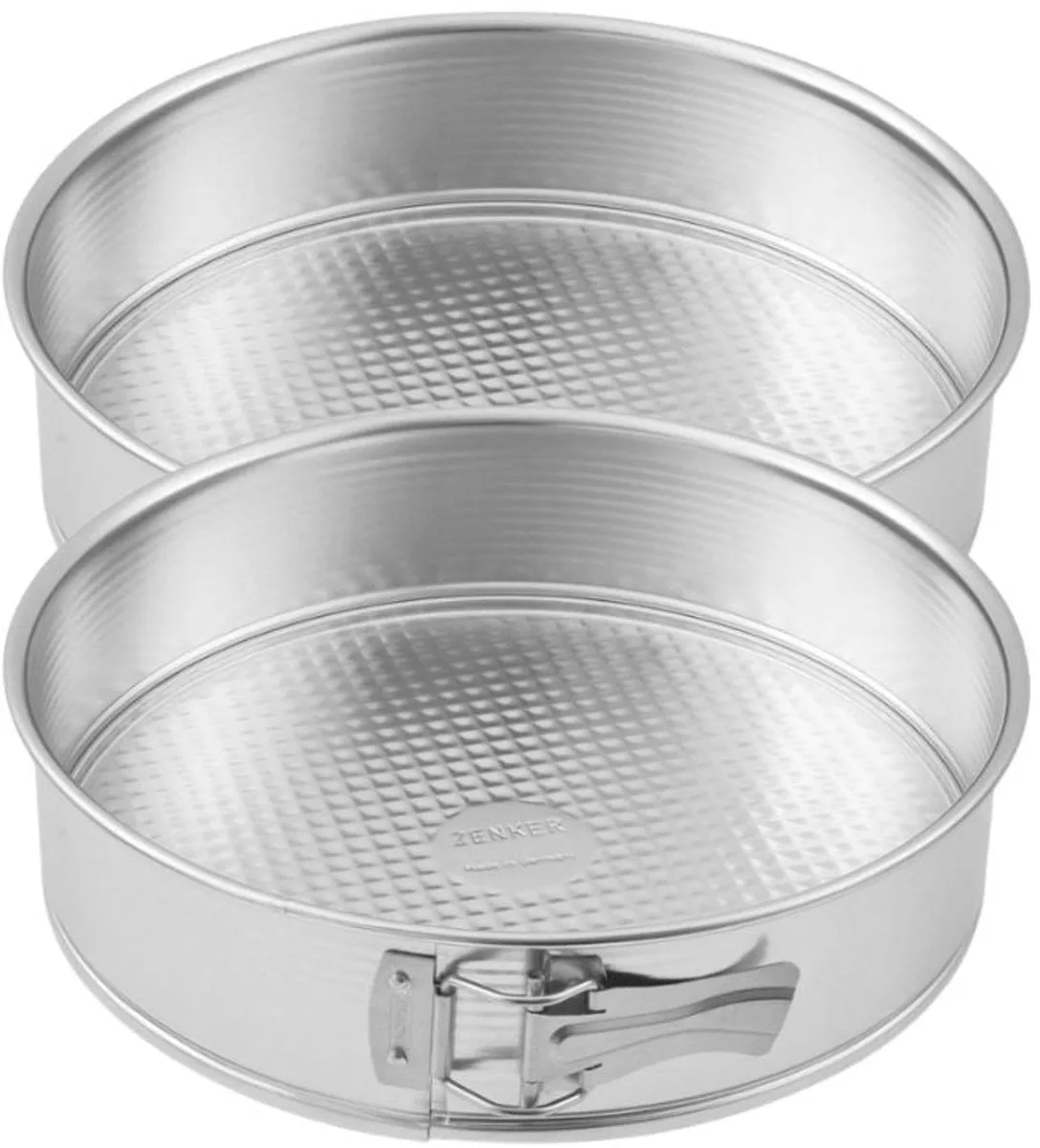 Zenker 9341750 Set van 2 springvormen van getinplateerd staal, Ronde taartvorm van blik, Zilver, Getinplateerd staal, 26cm by Zenker in Grey – product photo