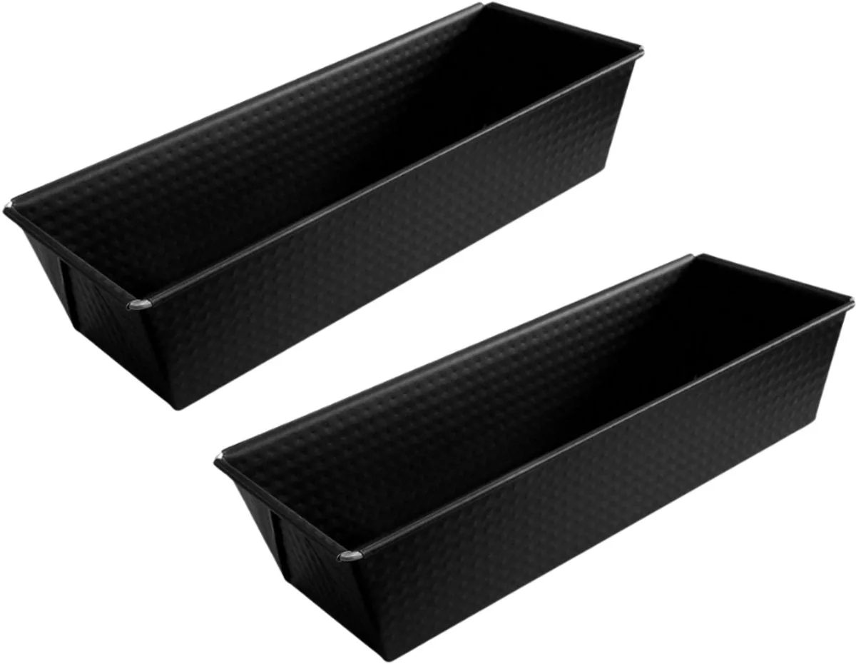 Zenker 9808350 Set van 2 Rechthoekige cakevormen, broodvorm, toastbroodvorm, rechthoekige taartvorm, bakvorm, staal, 25 x 11,5 x 7 cm van Zenker in Zwart – productfoto