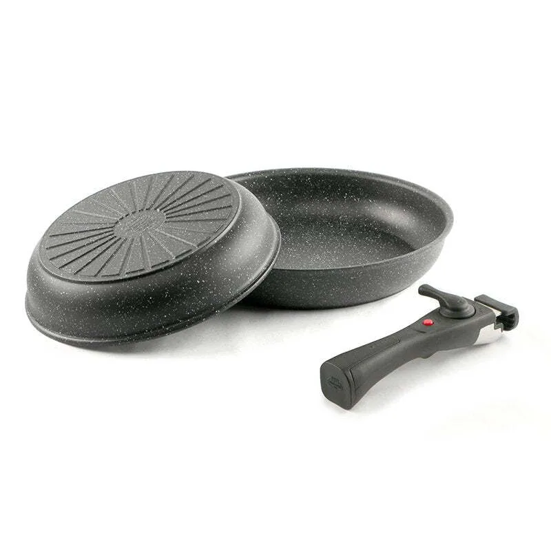 BALLARINI BOLZANO 8-teiliges Kochgeschirr-Set: 24 cm/28 cm Bratpfannen & 16 cm Stielkasserolle von Zwilling – Produktfoto