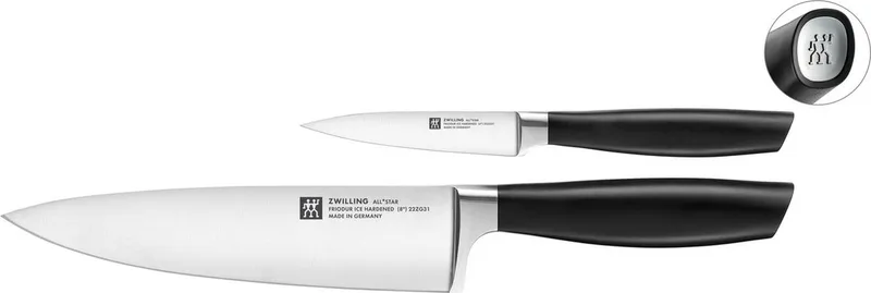Messenset - All*Star - 2-Delig - 1x Koksmes en 1x Schilmesje by Zwilling in Black – product photo