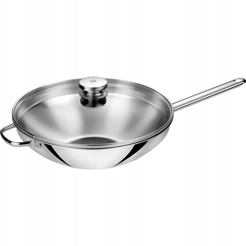 Plus Wok met 2 handvatten en deksel, 32 cm by Zwilling in Silver – product photo