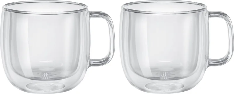 Sorrento Dubbelwandig Cappuccino Glas 450 Ml Met Oor Set 2 39500-113 van Zwilling in Transparant – productfoto