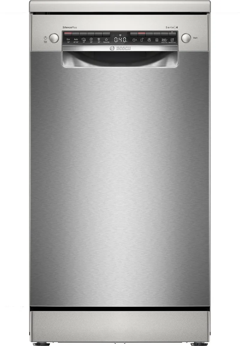 SPS4EMI17E - Serie 4 - Vaatwasser - Vrijstaande vaatwasser - 45cm - Home Connect - Opent de deur automatisch voor betere droogresultaten van Bosch in Rvs – productfoto