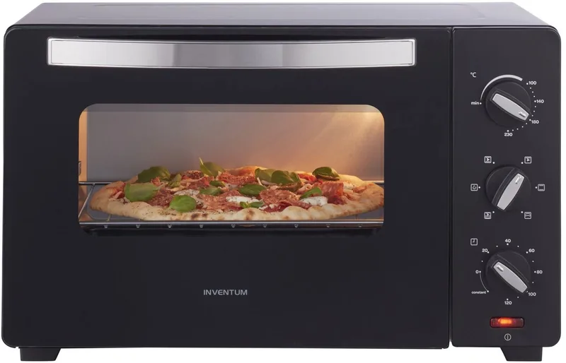 OV307B freestanding oven, 30L, fan, rotisserie, 100-230°C, 5 oven settings, black fra Inventum i Zwart – 30 liter – produktbillede