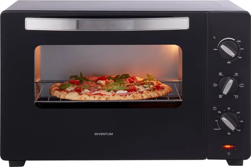 OV457B Vrijstaande oven - 45L - Hetelucht - Draaispit - 100-230°C - 5 ovenstanden - Zwart von Inventum in Zwart – 45 liter – Produktfoto