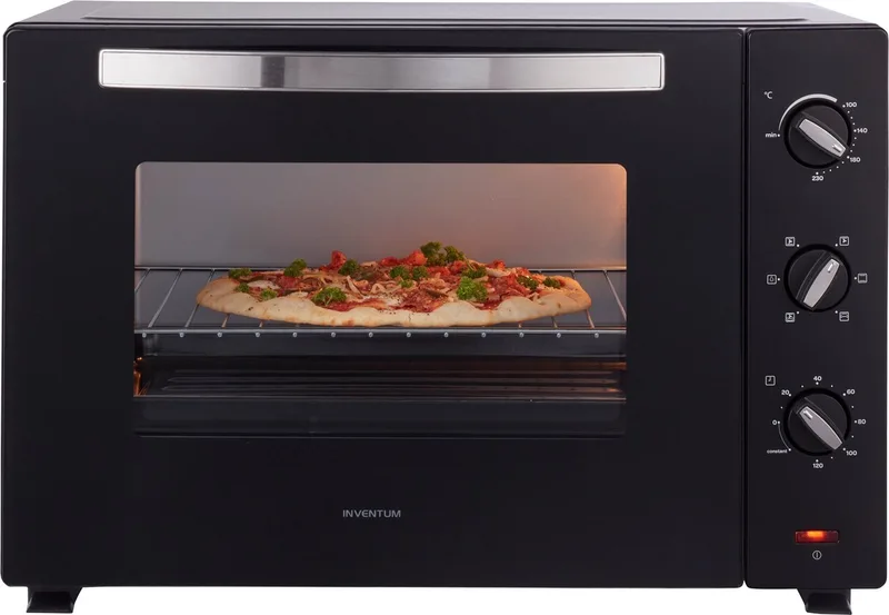 OV607B freestanding oven, 60L, fan, rotisserie, 100-230°C, 5 oven settings, black från Inventum i Zwart – 60 liter – produktbild