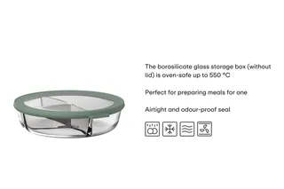 Aufbewahrungsbox Mepal Cirqula 250+250+500 ml Glas Bento Schüssel - Nordic sage van Mepal – productfoto 2 van 5