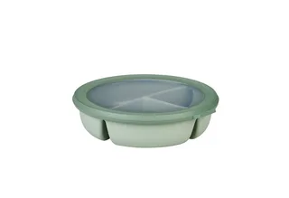 Lunchbox Bento-Schüssel rund Cirqula mit 3 Fächern für Meal-Prep, Polypropylen (PP), Thermoplastische Elastomere (TPE), Frischhaltedose luftdicht, Mahlzeiten getrennt aufbewahren van Mepal in Groen – productfoto 1 van 4