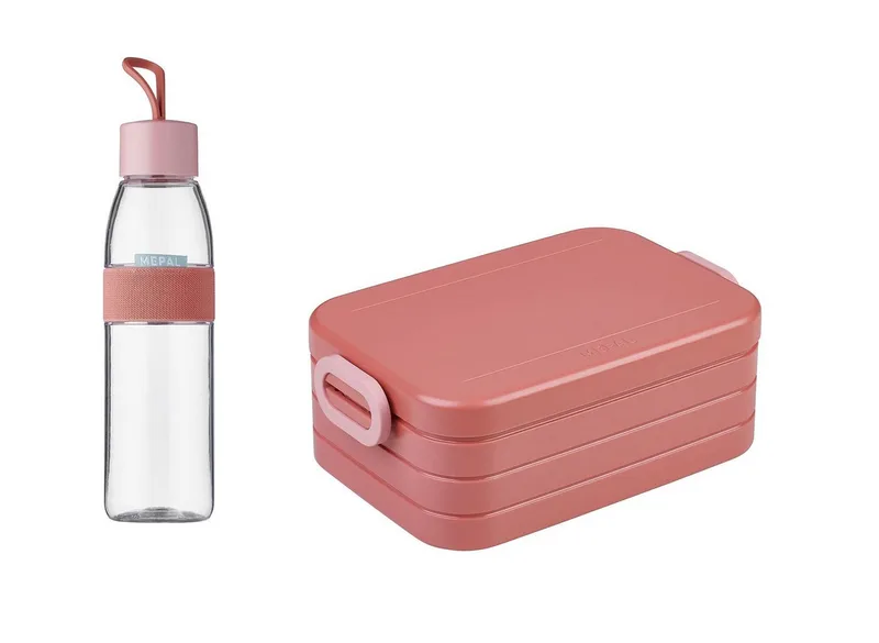 Lunchbox Lunchbox mit Trennwand und Trinkflasche 500 ml für Mealprep, Vivid Mauve, kohlensäuregeeignet, auslaufsicher, bruchfestes Material van Mepal – productfoto 1 van 5