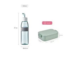 Lunchbox Lunchbox mit Trennwand und Trinkflasche 500 ml für Mealprep, Vivid Mauve, kohlensäuregeeignet, auslaufsicher, bruchfestes Material van Mepal – productfoto 4 van 5
