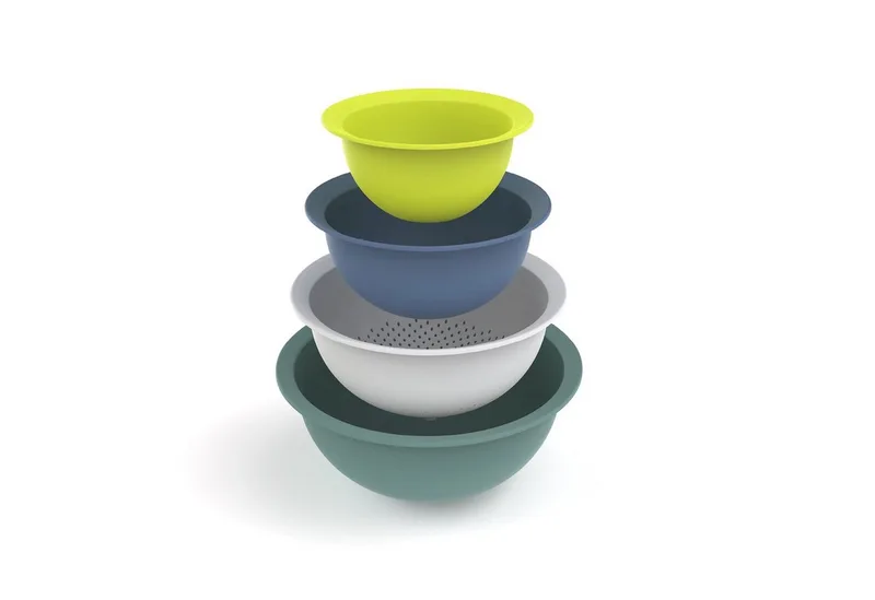 Rotho Caruba schalenset- 4 delige - 3 kommen 1 tot 4,8 l en 1 zeef 3L van Rotho Babydesign in Meerkleurig – productfoto 3 van 5