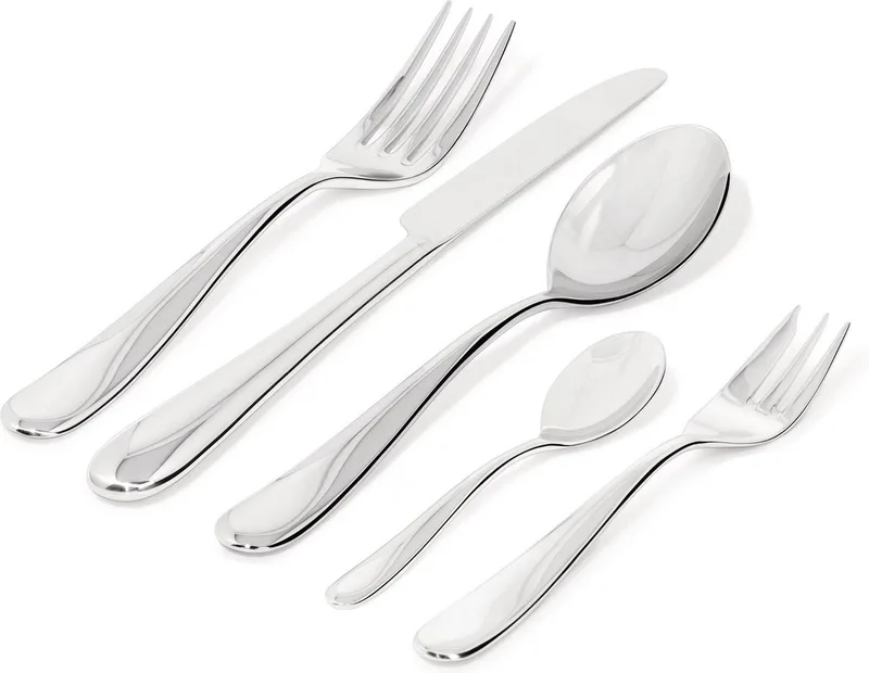 Bestekset Nuovo Milano - 5180S30 - 30 delig / 6 personen - door Ettore Sottsass de Alessi en Argent – photo produit