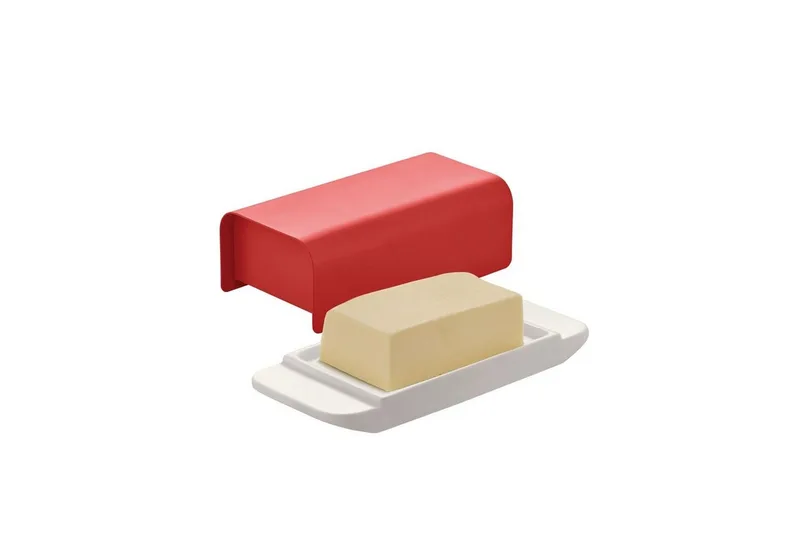 Beurrier Mattina 9,5x21 cm Rouge-acier inoxydable de Alessi en Rouge – photo produit 2 sur 3