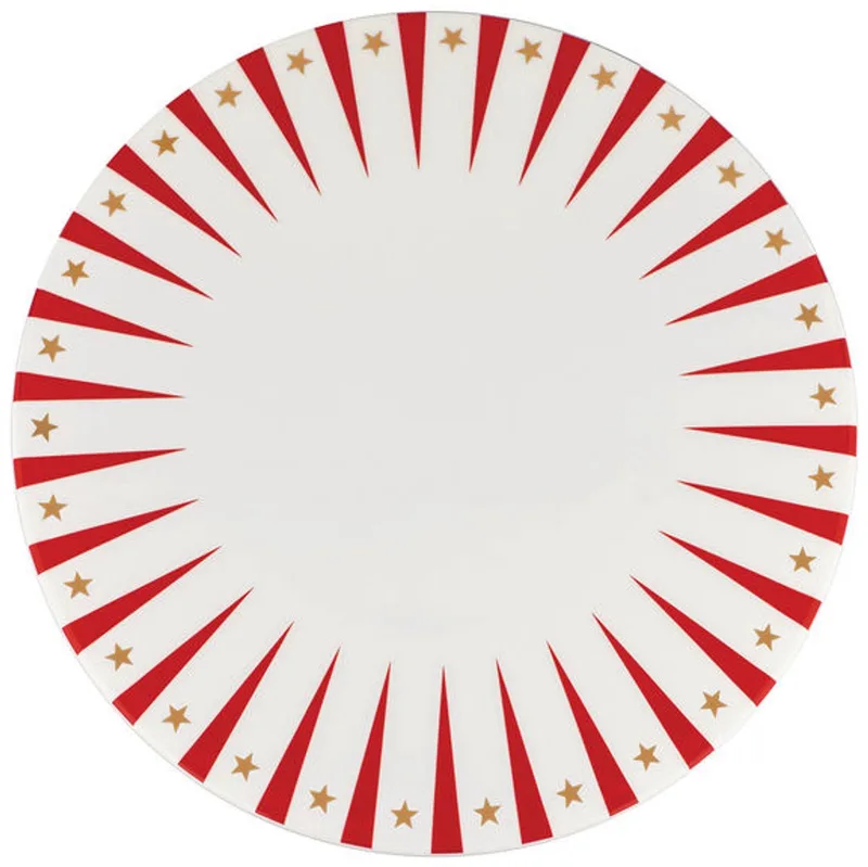Delight - Serveerschaal - Porselein - 30 cm - Rood - Wit von Alessi in Weiß, Rot – Produktfoto