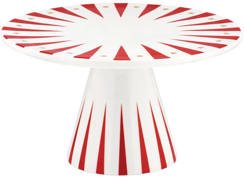 Delight - Taartplateau - Porselein - 22 x 22 cm - Rood - Wit de Alessi en Rouge, Blanc – photo produit