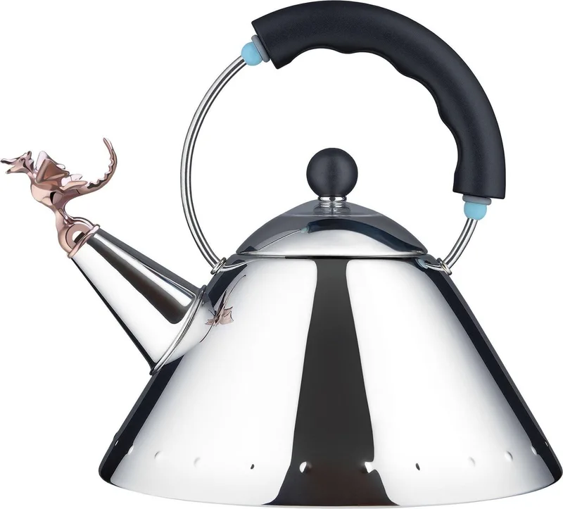 Fluitketel Tea Rex - 2 liter - Michael Graves - 9093REX B van Alessi in Zwart – productfoto